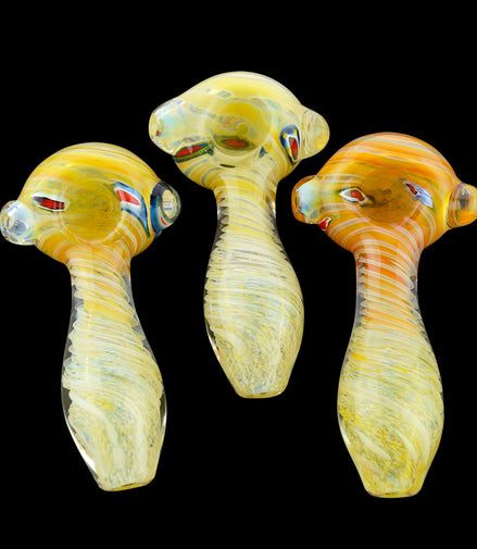 4.5" Hand Pipe Double Glass Twisted Fume Frit Art Approx 120 Grams - LA Wholesale Kings