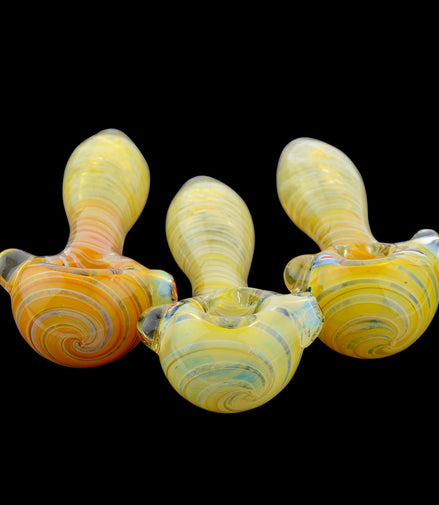 4.5" Hand Pipe Double Glass Twisted Fume Frit Art Approx 120 Grams - LA Wholesale Kings
