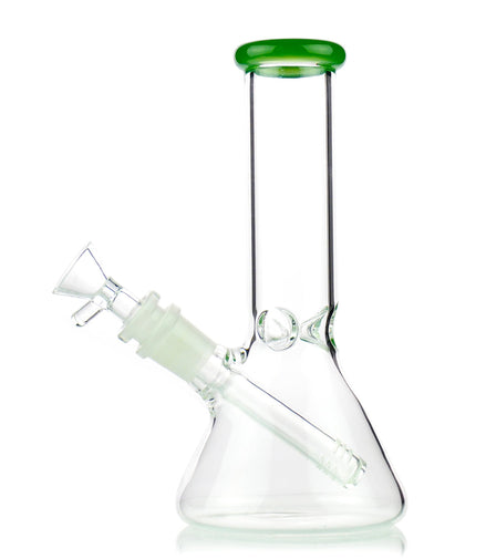 8" Beaker with Color Mouth 4mm Glass - LA Wholesale Kings