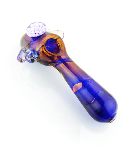 7" Gold Double Tube Locket Electroplated Hammer Spoon Hand Pipe - LA Wholesale Kings