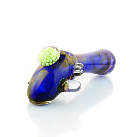 7" Gold Double Tube Locket Electroplated Hammer Spoon Hand Pipe - LA Wholesale Kings