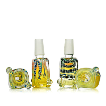 Four Square colored design Male Bowl 14mm - LA Wholesale Kings