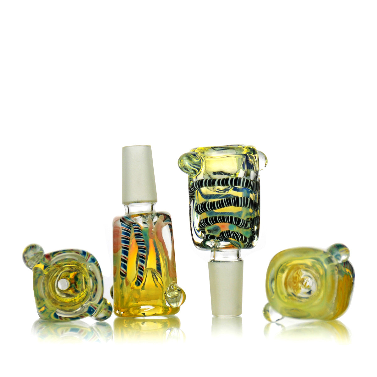 Four Square colored design Male Bowl 14mm - LA Wholesale Kings