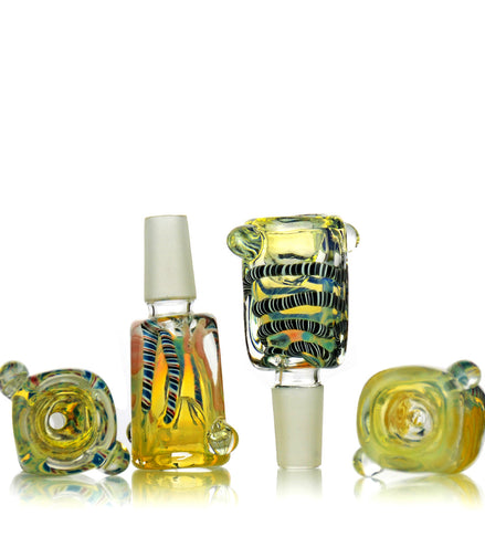 Four Square colored design Male Bowl 14mm - LA Wholesale Kings