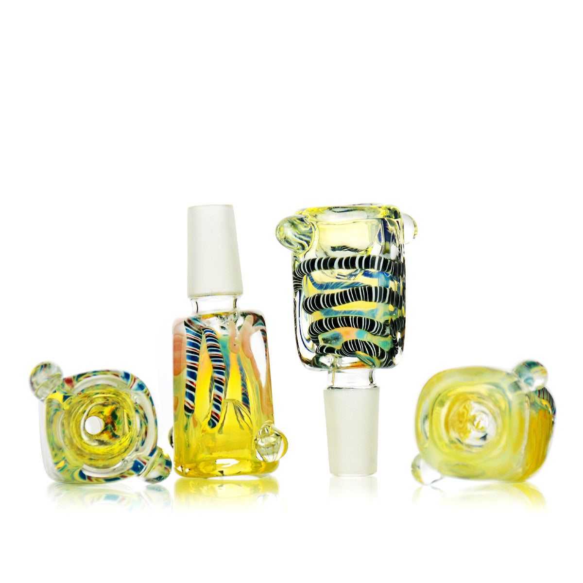 Four Square colored design Male Bowl 14mm - LA Wholesale Kings