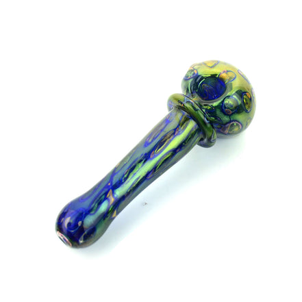 6.5" American Made 24k Gold Hand Pipe Double Tube Rim Spoon - LA Wholesale Kings