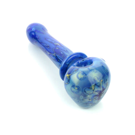 6.5" American Made 24k Gold Hand Pipe Double Tube Rim Spoon - LA Wholesale Kings