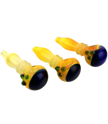 4.5" Silver Fume Hand Pipe Color Tube Head - LA Wholesale Kings