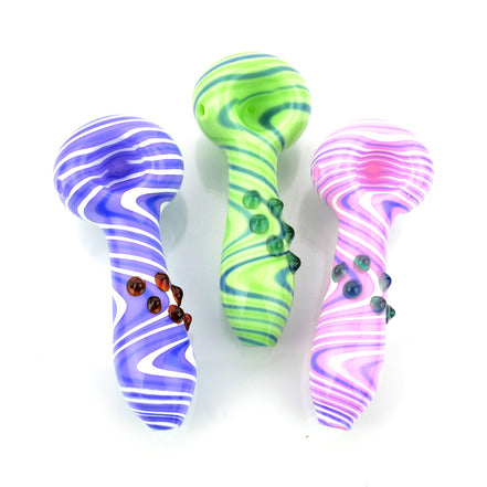 4.5" American Slime Color Hand Pipe Zig Zag Art - LA Wholesale Kings