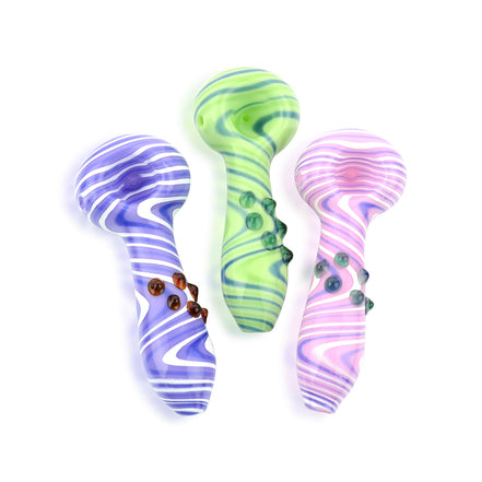 4.5" American Slime Color Hand Pipe Zig Zag Art - LA Wholesale Kings