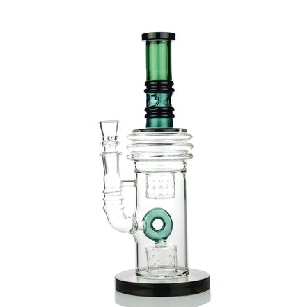 12" Donut Perc Water Pipe with 18mm Male Bowl - LA Wholesale Kings