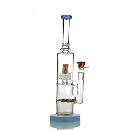 15" Water Pipe with Reversal Glass Sticker Art and L-Line Perc and Matrix Chamber, 18mm Male Bowl included - LA Wholesale Kings