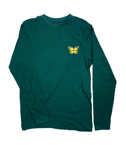 Butterfly Embroidery 100% Cotton Long Sleeve T-Shirt, Pack of 6 Units 1S, 2M, 2L, 1XL