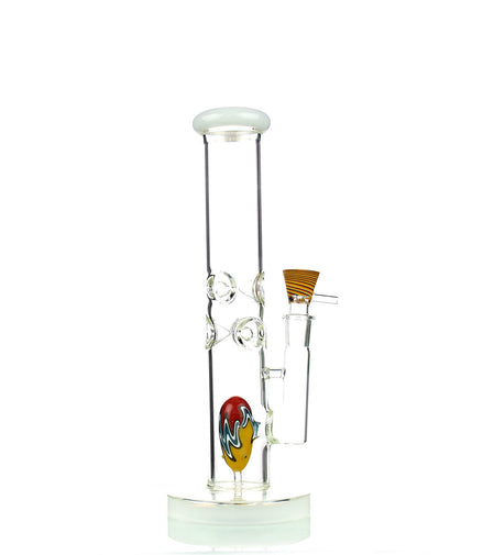 12" Straight Shooter with Reversal Art Egg Shower and 18mm Reversal Bowl Slide 5mm Glass