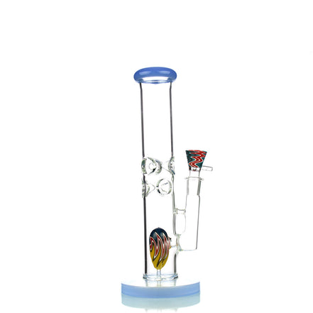 12" Straight Shooter with Reversal Art Egg Shower and 18mm Reversal Bowl Slide 5mm Glass