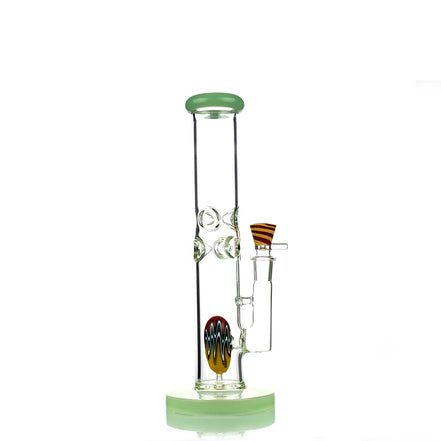 12" Straight Shooter with Reversal Art Egg Shower and 18mm Reversal Bowl Slide 5mm Glass