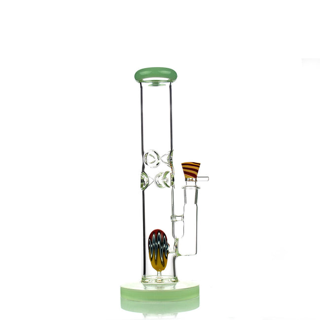 12" Straight Shooter with Reversal Art Egg Shower and 18mm Reversal Bowl Slide 5mm Glass