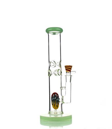 12" Straight Shooter with Reversal Art Egg Shower and 18mm Reversal Bowl Slide 5mm Glass