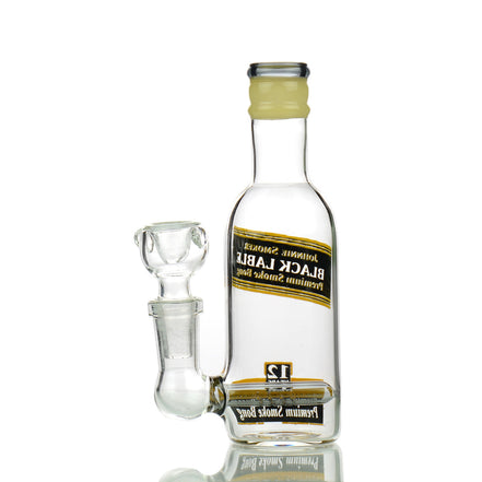 5" Micro Johnny Smoker liquor bottle Rig with L-Line Perc and 14mm Male Bowl