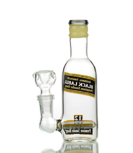 5" Micro Johnny Smoker liquor bottle Rig with L-Line Perc and 14mm Male Bowl