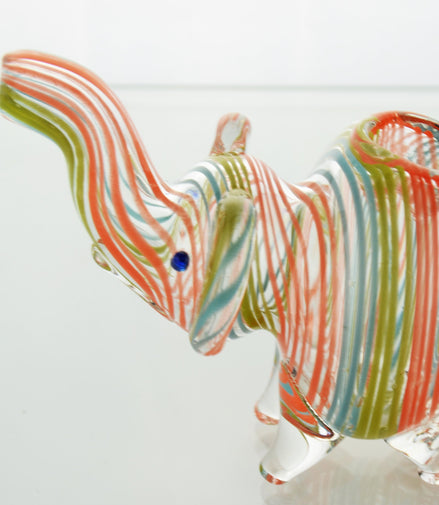 4" Elephant hand pipe in outside color lining design - LA Wholesale Kings