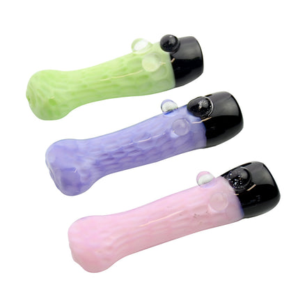 3.5" Chillum Slime Tube Glass with Honeycomb Art