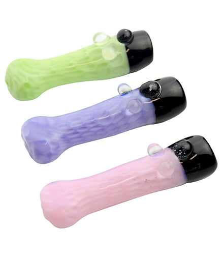 3.5" Chillum Slime Tube Glass with Honeycomb Art