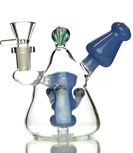 5" Bong Mushroom Shower with Marble Design and 14mm Male Bowl