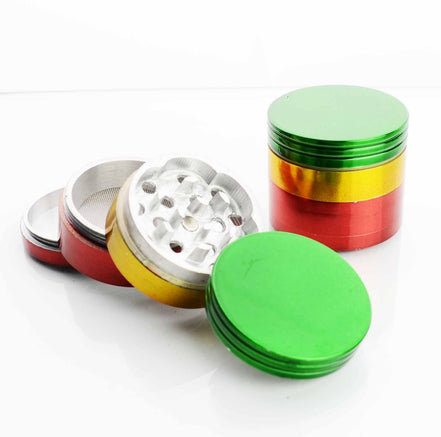 42MM  Metal Rasta Colored Grinder - LA Wholesale Kings