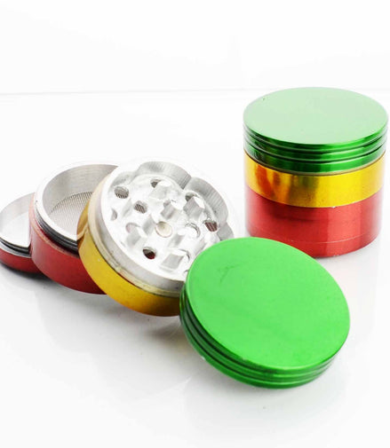 42MM  Metal Rasta Colored Grinder - LA Wholesale Kings