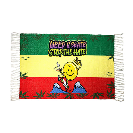 Handloom Printed Weed & Skate Design Doormat Size 2ft x 3ft