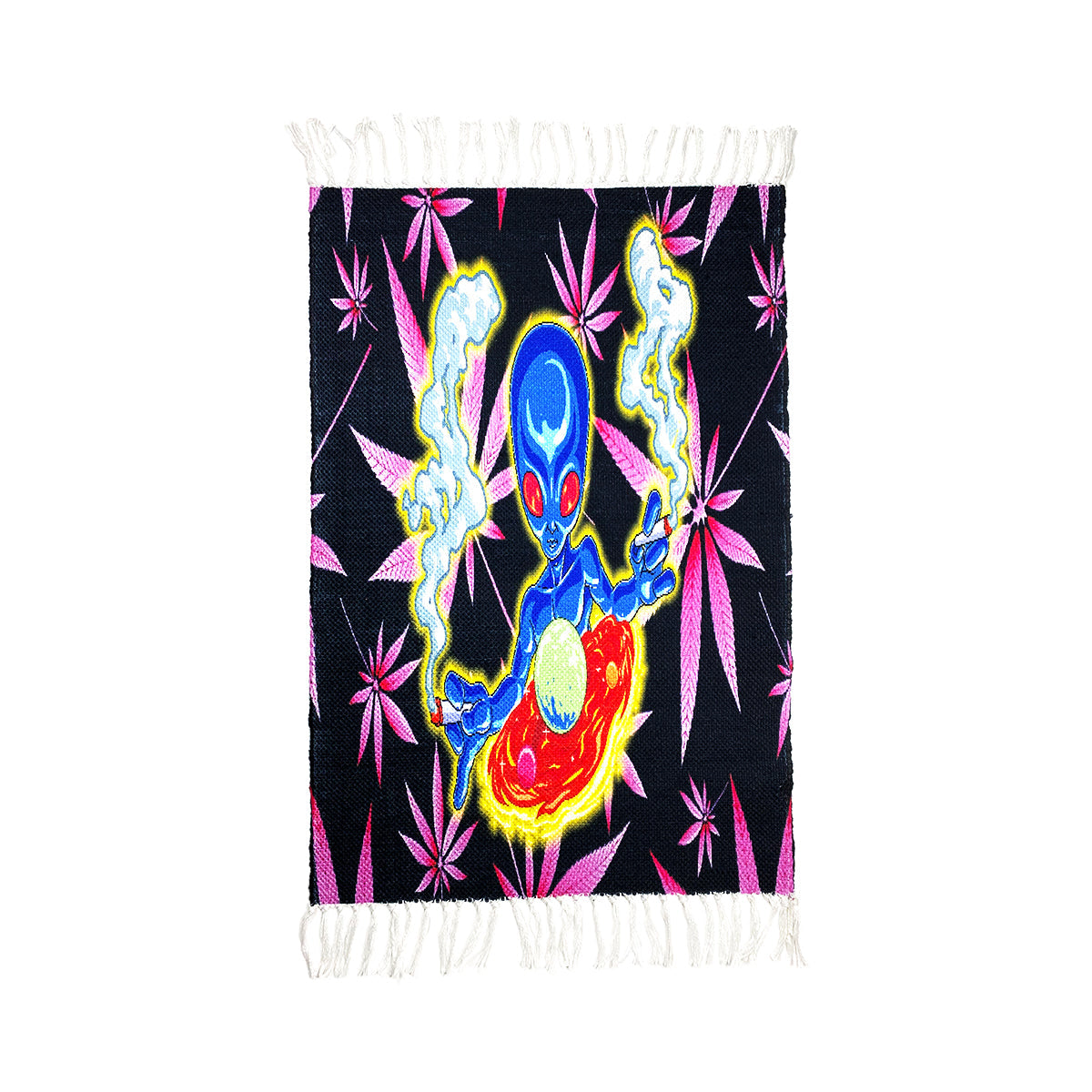 Handloom Printed Alien Art Design Doormat Size 2ft x 3ft