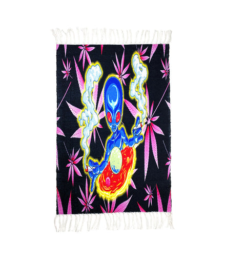 Handloom Printed Alien Art Design Doormat Size 2ft x 3ft