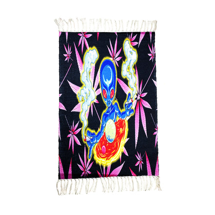 Handloom Printed Alien Art Design Doormat Size 2ft x 3ft