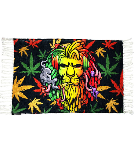 Handloom Printed Lion Smoking Art Design Doormat Size 2ft x 3ft