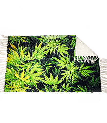 Handloom Printed Multiple Weed Leafs Design Doormat 2ft x 3ft