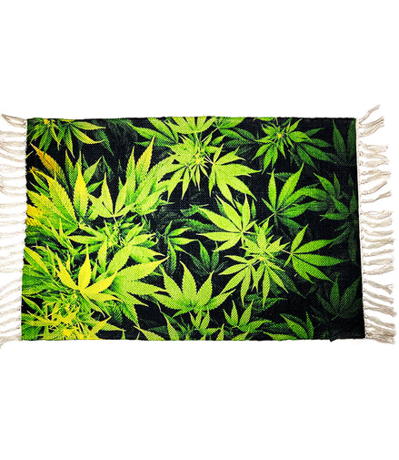 Handloom Printed Multiple Weed Leafs Design Doormat 2ft x 3ft