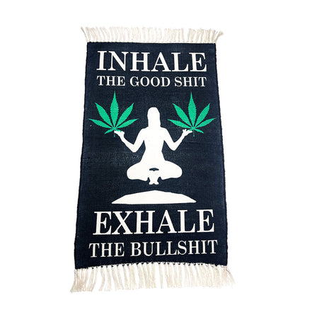 Handloom Printed Inhale Good Shit Doormat - Size - 2ft x 3ft
