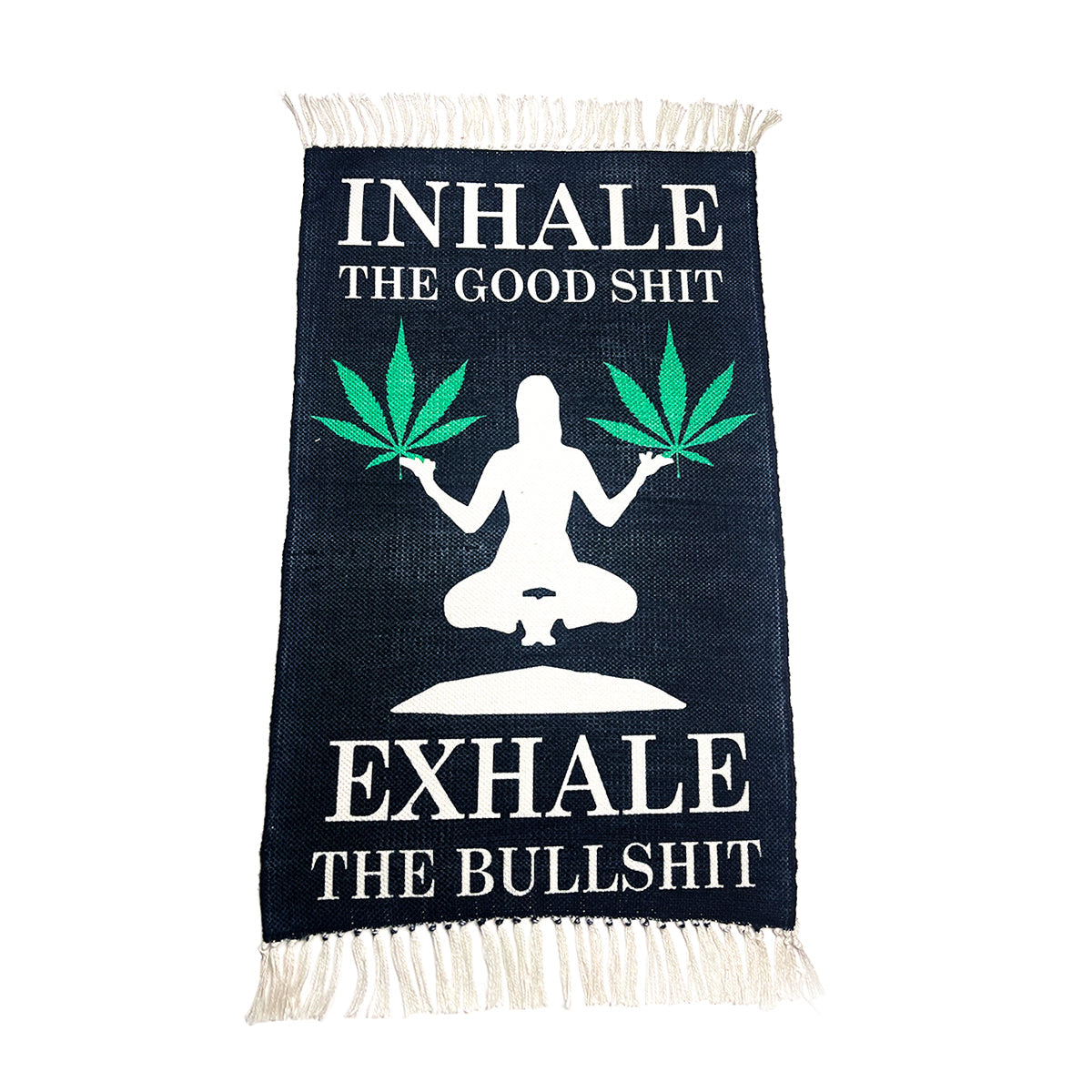 Handloom Printed Inhale Good Shit Doormat - Size - 2ft x 3ft