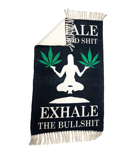 Handloom Printed Inhale Good Shit Doormat - Size - 2ft x 3ft