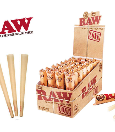 Raw Classic Size 1 1/4" Pre-Rolled Cone 192ct - LA Wholesale Kings