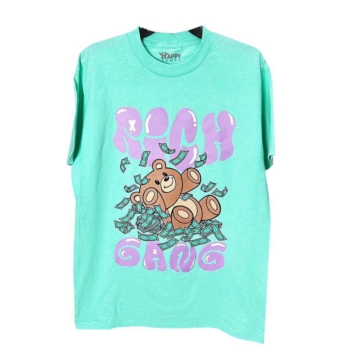 Rich Gang Teal Short Sleeve T-Shirt - Pack of 6 Units  1S, 2M, 2L, 1XL