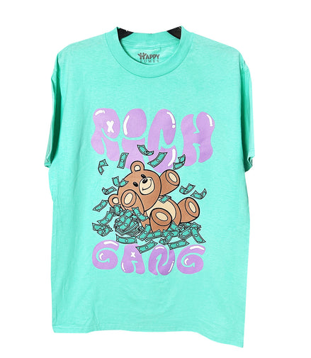 Rich Gang Teal Short Sleeve T-Shirt - Pack of 6 Units  1S, 2M, 2L, 1XL