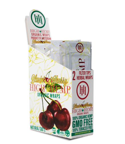High Hemp Blazin Cherry Organic Wrap 2 wraps per pack. 25 packs per box. - LA Wholesale Kings