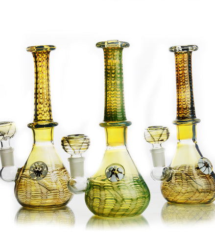 8" Fancy Fume Beaker with Locket 14mm Male Bowl Included Approx 200 Grams - LA Wholesale Kings