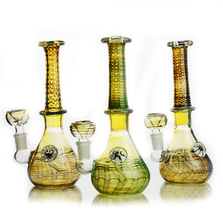 8" Fancy Fume Beaker with Locket 14mm Male Bowl Included Approx 200 Grams - LA Wholesale Kings