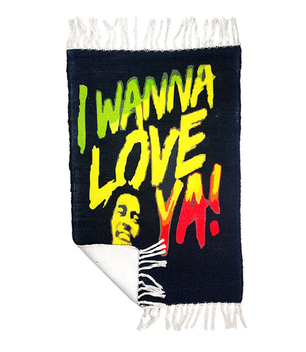 Handloom Printed I Wanna Love Ya! Design Doormat Size 2ft x 3ft