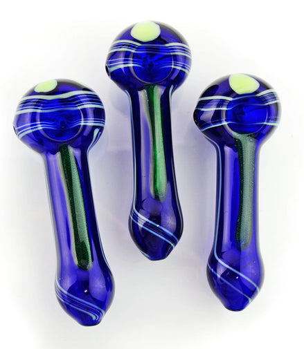 5" Blue Dicro Spoon Hand Pipe Approx 110g - LA Wholesale Kings