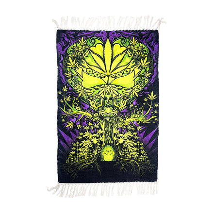 Handloom Printed Weed Tree Art Design Doormat Size 2ft x 3ft