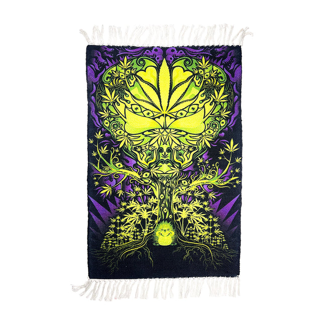 Handloom Printed Weed Tree Art Design Doormat Size 2ft x 3ft